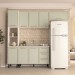 Cozinha Completa Amara 8 Portas 3 Gavetas Branco/Verde Oliva - Politorno