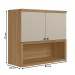 Armário Aéreo Cozinha 80 Cm Selene 2 Portas 100% Mdf Jequitibá/Off White Fosco - Linea Brasil