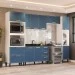 Cozinha Completa Amara 10 Portas 4 Gavetas Branco/Azul - Politorno