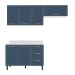 Cozinha Completa Amara 6 Portas 3 Gavetas Branco/Azul - Politorno