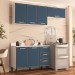 Cozinha Completa Amara 6 Portas 3 Gavetas Branco/Azul - Politorno