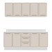 Cozinha Completa Amara 9 Portas 3 Gavetas Branco/Creme - Politorno