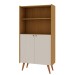 Estante para Livros Vértice 2 Portas 100% Mdf Cinamomo/Off White - Genialflex