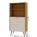 Estante para Livros Vértice 2 Portas 100% Mdf Cinamomo/Off White - Genialflex