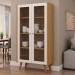 Cristaleira Vértice 2 Portas com Vidro 100% Mdf Cinamomo/Off White - Genialflex