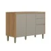 Balcão de Cozinha 120 Cm Allure 2 Portas 3 Gavetas 100% Mdf Jequitibá/Gris Fosco - Linea Brasil