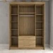 Guarda-Roupa Solteiro Contemporâneo 4 Portas 3 Gavetas Nature/Camarim - Panorama Móveis