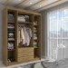 Guarda-Roupa Solteiro Contemporâneo 4 Portas 3 Gavetas Nature/Camarim - Panorama Móveis
