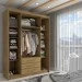 Guarda-Roupa Solteiro Contemporâneo 4 Portas 3 Gavetas Nature/Camarim - Panorama Móveis