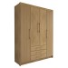 Guarda-Roupa Solteiro Contemporâneo 4 Portas 3 Gavetas Nature/Brisa - Panorama Móveis