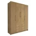 Guarda-Roupa Solteiro Contemporâneo 4 Portas 3 Gavetas Nature/Brisa - Panorama Móveis