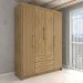 Guarda-Roupa Solteiro Contemporâneo 4 Portas 3 Gavetas Nature/Brisa - Panorama Móveis