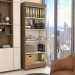 Armário para Escritório Stamford 2 Portas 5 Prateleiras com Chave Ipê - Panorama Móveis