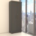 Armário para Escritório Stamford 2 Portas 5 Prateleiras com Chave Preto Fosco - Panorama Móveis