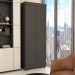 Armário para Escritório Stamford 2 Portas 5 Prateleiras com Chave Preto Fosco - Panorama Móveis