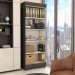 Armário para Escritório Stamford 2 Portas 5 Prateleiras com Chave Preto Fosco - Panorama Móveis