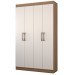 Armário Multiuso Albuquerque 4 Portas 8 Prateleiras Off White/Nogueira - Panorama Móveis