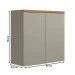 Armário Aéreo Cozinha 80 Cm Allure 2 Portas 100% Mdf Jequitibá/Gris Fosco - Linea Brasil