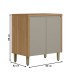 Balcão de Cozinha 80 Cm Allure 2 Portas 100% Mdf Jequitibá/Gris Fosco - Linea Brasil