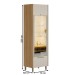 Cristaleira Atena 3 Portas 1 Gaveta 100% Mdf com Vidro e Led Jequitibá/Off White Fosco - Linea Brasil
