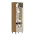 Cristaleira Atena 3 Portas 1 Gaveta 100% Mdf com Vidro e Led Jequitibá/Off White Fosco - Linea Brasil