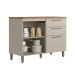 Balcão de Cozinha 120 Cm Atena 1 Portas 3 Gavetas 100% Mdf Jequitibá/Off White Fosco - Linea Brasil