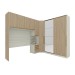 Guarda-Roupa Casal Modulado Seletto 8 Portas 6 Gavetas com Espelho Me22 Areia/Jequitibá - Henn