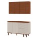 Cozinha Compacta Auris 6 Portas 3 Gavetas 100% Mdf Off White/Canela - Genialflex