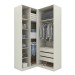 Guarda-Roupa Solteiro Modulado Seletto 4 Portas 3 Gavetas Me27 Areia/Jequitibá - Henn