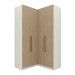 Guarda-Roupa Solteiro Modulado Seletto 4 Portas 3 Gavetas Me27 Areia/Jequitibá - Henn