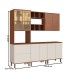 Cozinha Completa Auris 8 Portas 2 Gavetas 100% Mdf Ripado com Vidro Off White/Canela - Genialflex