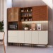 Cozinha Completa Auris 8 Portas 2 Gavetas 100% Mdf Ripado com Vidro Off White/Canela - Genialflex