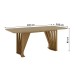 Mesa de Madeira Adriana 200 Cm com Vidro Nature - Henn