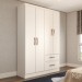Guarda-Roupa Solteiro São Francisco 4 Portas 2 Gavetas Branco Flex - Panorama Móveis