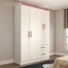 Guarda-Roupa Solteiro São Francisco 4 Portas 2 Gavetas Branco Flex - Panorama Móveis