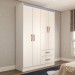 Guarda-Roupa Solteiro São Francisco 4 Portas 2 Gavetas Branco Flex - Panorama Móveis