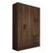 Guarda-Roupa Solteiro São Francisco 4 Portas 2 Gavetas Castanho - Panorama Móveis Móveis