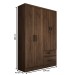 Guarda-Roupa Solteiro São Francisco 4 Portas 2 Gavetas Castanho - Panorama Móveis Móveis