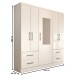 Guarda-Roupa Solteiro Virtuoso 5 Portas 4 Gavetas com Espelho Branco Brilho - Panorama Móveis