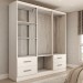 Guarda-Roupa Solteiro Virtuoso 5 Portas 4 Gavetas com Espelho Branco Brilho - Panorama Móveis