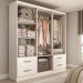 Guarda-Roupa Solteiro Virtuoso 5 Portas 4 Gavetas com Espelho Branco Brilho - Panorama Móveis