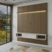 Painel para TV Até 75 Polegadas Colombo 1 Porta com Led Ripado 3d Pinho/Off White - Panorama Móveis