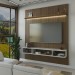 Painel para TV Até 75 Polegadas Colombo 1 Porta com Led Ripado 3d Pinho/Off White - Panorama Móveis