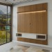 Painel para TV Até 75 Polegadas Colombo 1 Porta com Led Cinamomo/Off White - Panorama Móveis