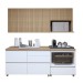 Cozinha Compacta Nuestra Cosas 4 Portas 5 Gavetas Ripado 100% Mdf Branco/Nature - Panorama Móveis