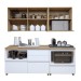Cozinha Compacta Nuestra Cosas 4 Portas 5 Gavetas Ripado 100% Mdf Branco/Nature - Panorama Móveis