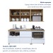 Cozinha Compacta Nuestra Cosas 4 Portas 5 Gavetas Ripado 100% Mdf Branco/Nature - Panorama Móveis