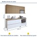 Cozinha Compacta Nuestra Cosas 4 Portas 5 Gavetas Ripado 100% Mdf Branco/Nature - Panorama Móveis
