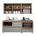 Cozinha Compacta Nuestra Cosas 4 Portas 5 Gavetas Ripado 100% Mdf Nature/Verde - Panorama Móveis