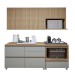 Cozinha Compacta Nuestra Cosas 4 Portas 5 Gavetas Ripado 100% Mdf Nature/Verde - Panorama Móveis